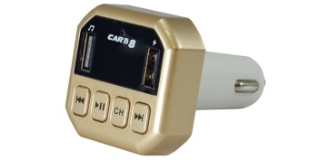 Модулятор FM CARB8 Bluetooth АЗУ 2xUSB, SD 12/24В золотистый
