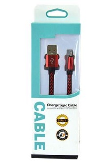 Кабель USB - microUSB плетеный красный 1,0м Cable