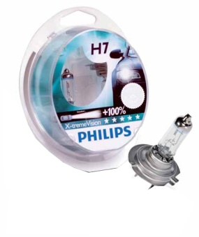Лампы Philips H7 (55) (+130% яркости) X-treme Vision Plus 2шт.