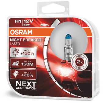Лампы Osram H1 (55) (+150% яркости) Night Breaker Laser Next Generation 2шт. 