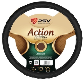 Оплетка на руль черная PSV Action Fiber "М"
